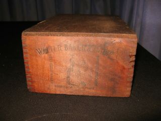 Antique Walter Baker Chocolate Wood Dorchester Mass 1900 - Wooden Box Faint Prin
