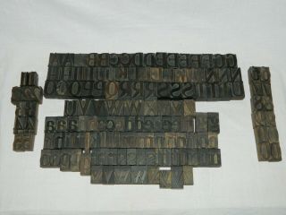 Antique Letterpress Wood Type Block Set Of 148
