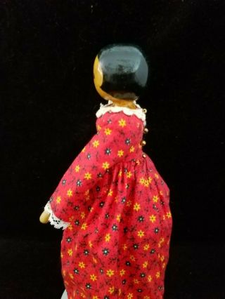 VINTAGE 1979 HAND CARVED WOOD DOLL BY ARTIST JUDY BROWN DRESS 4