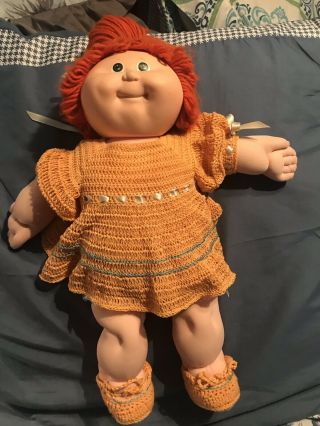 Cabbage Patch Doll Girl Long Red Hair Green Eyes dimples1978 - 1982 Xavier Roberts 2