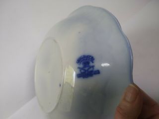 Antique Waldorf Wharf Pottery Semi Porcelain England Flow Blue Serving Bowl 5