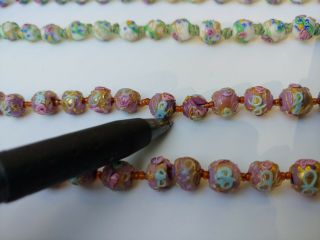 Antique Murano Wedding Cake Venetian Art Glass Bead Necklaces 2 Strands. 6