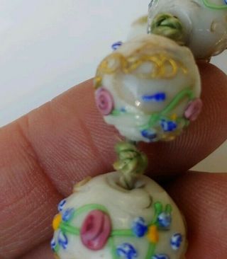 Antique Murano Wedding Cake Venetian Art Glass Bead Necklaces 2 Strands. 7