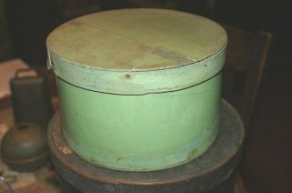 Antique Early Green Painted Old Pantry Box Great Primitive Piece