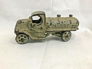 Neat Orig.  Antique Vint.  A.  C.  Williams Painted Cast Iron Gasoline Truck Toy