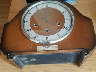 Vintage Mantle Clock For Spares Or Restoration - Br Western Region Plaque