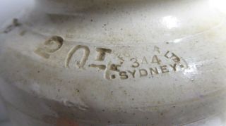 Antique 2 Quart Fowler Australian Pottery Stamped Ceramic Jar Pot Canister