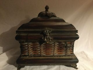 Metal,  Decorative,  Antique Copper Colored,  Footed,  Treasure Box