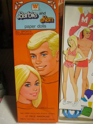 1976 Barbie & Ken Paper Dolls - All Sports Tournament - Uncut/excellent