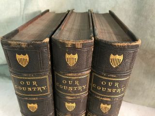 Our Country American History Antique Leather Bound Books Rev War Civil War Etc. 3
