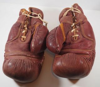 Antique Vtg Wilson 103 Estate From Golden Gloves Competitor Leather Boxing Glove