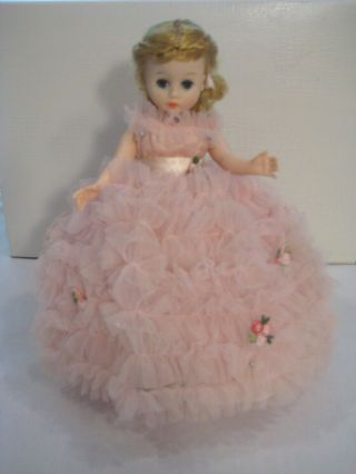 Vintage 1960s Madame Alexander Cissette 10 " Doll Pink Ruffles Gown 831 745 60s