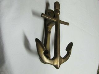 Vintage Brass Boat Anchor Shape Door Knocker Nautical Marine Decor