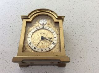 Swiza Tempus Fugit Brass Miniature Carriage Clock / Alarm Swiss Made