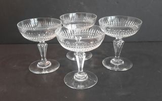 Vintage Crystal Cut Glass Sherbert Champagne Glasses 4 X Stemmed Glass Set