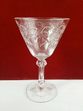 Antique Baccarat Marennes Cut Crystal 6,  1/8 " Water Stem Goblet