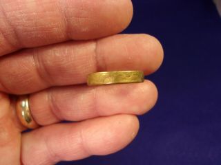 Very Old Vtg Antique Mens Yellow Gold Filled / Plated (now Brass) Wedding Band