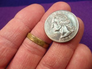 VERY OLD VTG ANTIQUE MENS YELLOW GOLD FILLED / PLATED (NOW BRASS) WEDDING BAND 2