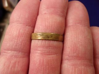 VERY OLD VTG ANTIQUE MENS YELLOW GOLD FILLED / PLATED (NOW BRASS) WEDDING BAND 3