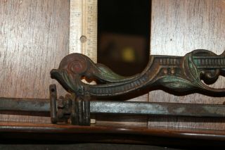 Antique Vintage Victorian Ornate Cast Iron Swing Arm Curtain Rod 8