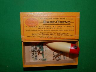 crisp pre - 1920 South Bend Babe Oreno w/scarce intro box & paper Bass - Oreno 7