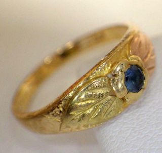 Antique 1800s 10k Gold Topaz Ring Size 6 Black Hills 2.  066 Grams Landstroms Orig