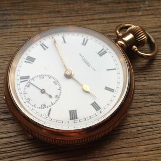 Antique Gold Plated Open Face Russell & Co.  50mm Man 