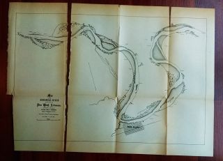 1881 Sketch Map Of Arkansas River Pine Bluff Ar Thomas Handbury