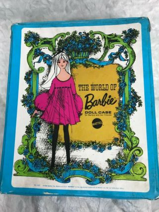Vintage 1968 The World Of Barbie Doll Case Mattel Made In Usa Clothes Shoes