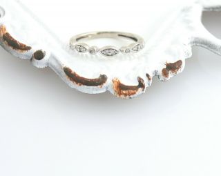 Art Deco Diamond Wedding Band 10k Gold Antique Milgrain Style Anniversary Ring