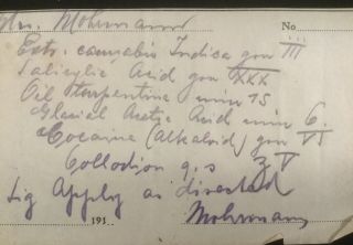 Antique 1910’s Medical Doctors Prescription Cocaine Cannabis Hand Written Pnw
