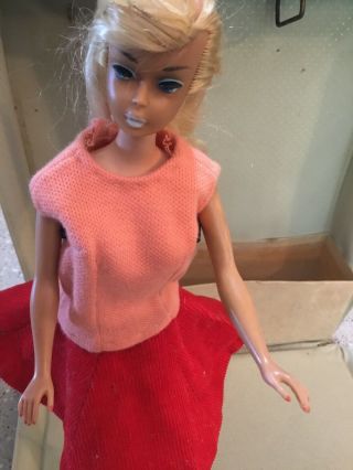 1958 Vintage Platinum Blonde Swirl Ponytail Barbie in 1961 Ponytail Barbie Case 3