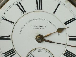 A GENTS ANTIQUE STERLING SILVER OPEN FACE POCKET WATCH By THOMAS FATTORINI & KEY 4