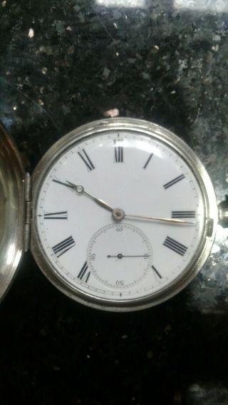 Antique Silver Full Hunter Pocket Watch By Bennets
