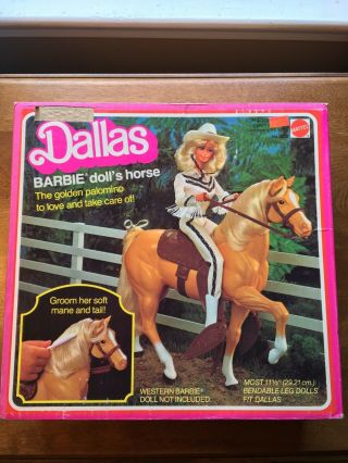 1980 Vintage Dallas Barbie Dolls Horse And Some Accessories 3312