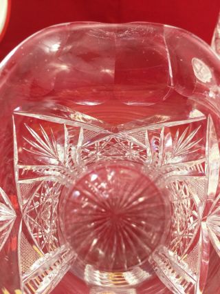 ANTIQUE AMERICAN BRILLIANT CUT GLASS CRYSTAL PITCHER SET TUMBLERS SHOTS 5