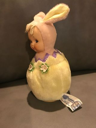 Vintage Easter Bunny Girl in Egg Bunny Kuddles Knickerbocker with Tag And Chime 3