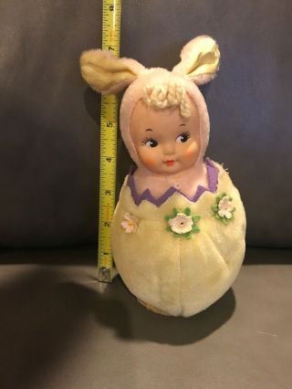 Vintage Easter Bunny Girl in Egg Bunny Kuddles Knickerbocker with Tag And Chime 5