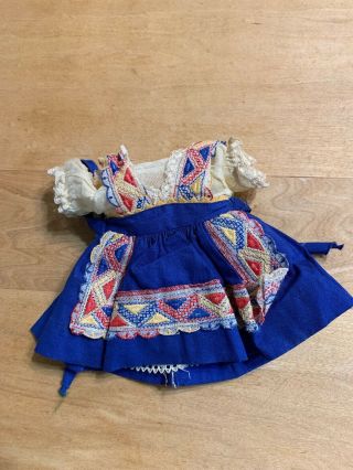 Adorable Blue/white Dress W/ Red - Blue - Yellow Trim,  Tagged Ideal Toni Doll Dress