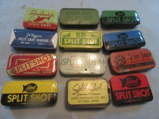 Simmons Hardware,  Ideal,  Montgomery Ward Along Other Split Shot Tins