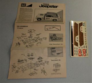 1969 Jeepster,  Mpc Kit 2069,  Instuction Sheet & Decals
