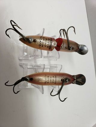 VINTAGE HEDDON RIVER RUNT SPOOK FLOATER ' S RAINBOW LURES ONE IS DOUBLE JOINTED 3