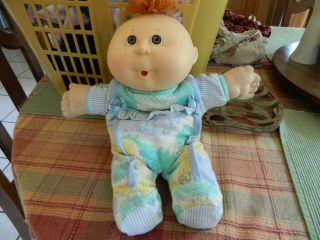 Vintage Mattel First Edition Cabbage Patch Doll Baby 1990 Red Hair 12 