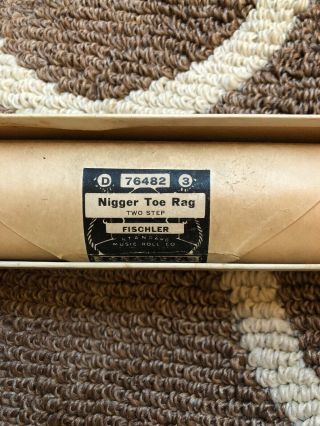 " Nigger Toe Rag " By Fischler Antique Standard Player Piano Roll Black Africana