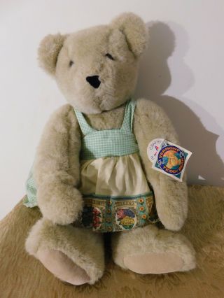 Vermont Teddy Bear 1992 Vintage W/tags 21” Mistress Mary Jointed Plush