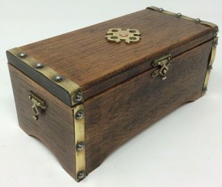 Vintage Wooden Musical Trinket Box 18 X 8.  5 X 7.  5 Cms