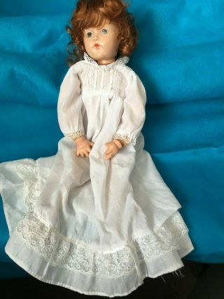 Antique 18 " Tall Unmarked Composition Doll W/ Paint Eyes Effanbee 40s Ww2 ?