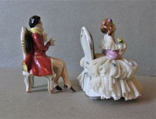A Group of 5 VOLKSTEDT (Germany) Small Dresden Lace Figurines 4