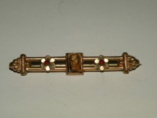 Antique Victorian Gf Bar Pin With Tiger 