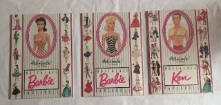 3 Vintage Barbie Nostalgic Paper Doll Peck Gandre 1989 Blonde Brunette Ken Uncut